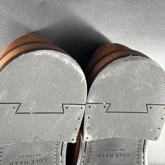 Cole Haan Shoes Men's 9.5 W Brown Leather Warren Cap Toe Derby Lace Up C20153 - Picture 10 of 12